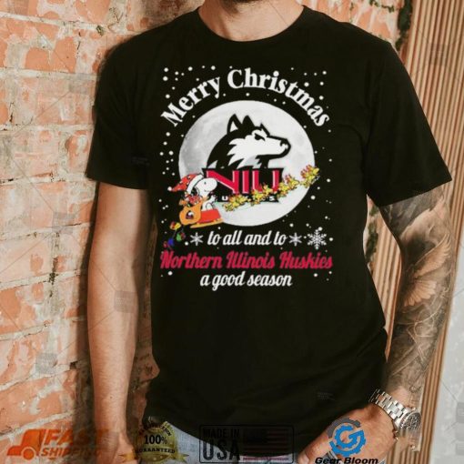 Peanuts Snoopy Merry Christmas To All And To All A Northern Illinois Huskies A Good Season Shirt