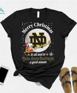Peanuts Snoopy Merry Christmas To All And To All A Notre Dame Fighting Irish A Good Season Shirt
