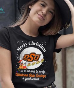 Peanuts Snoopy Merry Christmas To All And To All A Oklahoma State Cowboys A Good Season Shirt