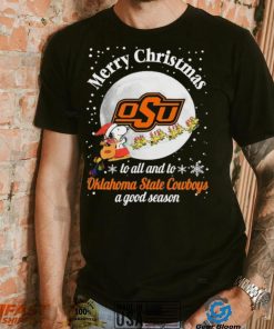 Peanuts Snoopy Merry Christmas To All And To All A Oklahoma State Cowboys A Good Season Shirt