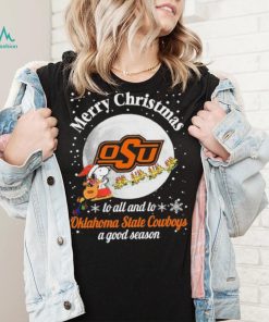 Peanuts Snoopy Merry Christmas To All And To All A Oklahoma State Cowboys A Good Season Shirt