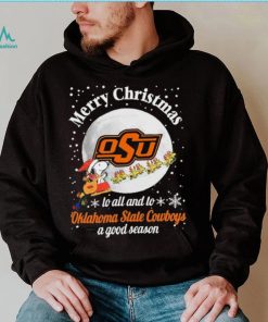 Peanuts Snoopy Merry Christmas To All And To All A Oklahoma State Cowboys A Good Season Shirt