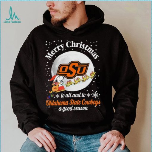 Peanuts Snoopy Merry Christmas To All And To All A Oklahoma State Cowboys A Good Season Shirt