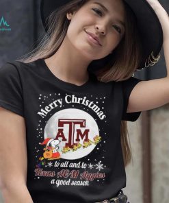 Peanuts Snoopy Merry Christmas To All And To All A Texas A&M Aggies A Good Season Shirt