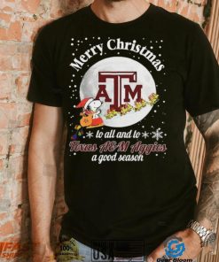 Peanuts Snoopy Merry Christmas To All And To All A Texas A&M Aggies A Good Season Shirt