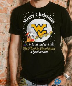 Peanuts Snoopy Merry Christmas To All And To All A West Virginia Mountaineers A Good Season Shirt