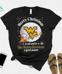 Peanuts Snoopy Merry Christmas To All And To All A West Virginia Mountaineers A Good Season Shirt