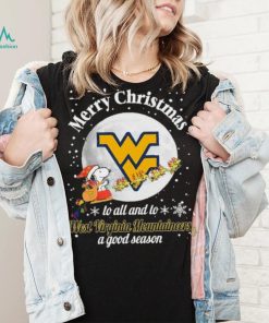 Peanuts Snoopy Merry Christmas To All And To All A West Virginia Mountaineers A Good Season Shirt