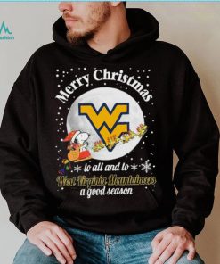 Peanuts Snoopy Merry Christmas To All And To All A West Virginia Mountaineers A Good Season Shirt