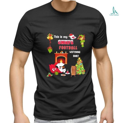 Peanuts Snoopy This Is My Kansas City Chiefs Football Watching Christmas Shirt