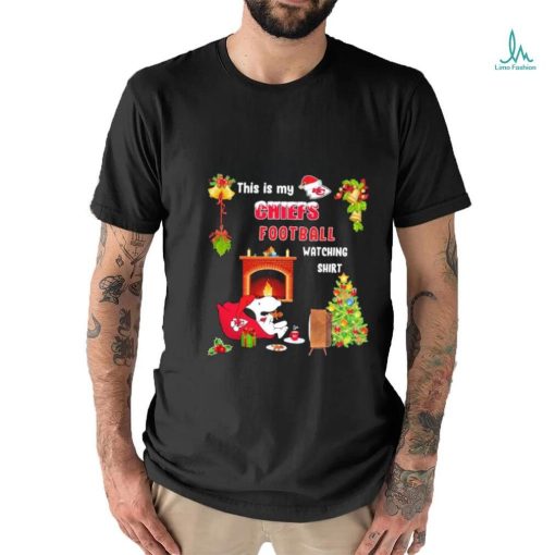 Peanuts Snoopy This Is My Kansas City Chiefs Football Watching Christmas Shirt