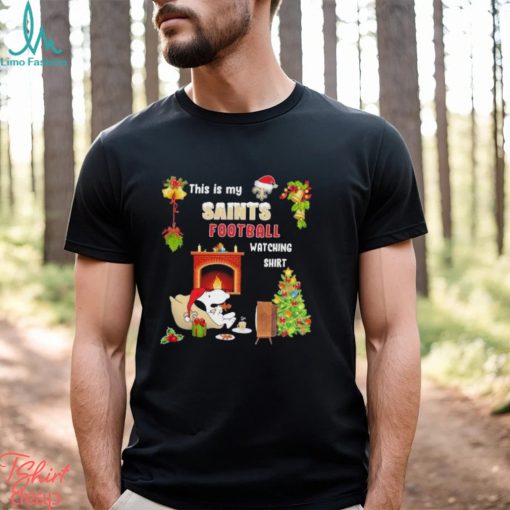 Peanuts Snoopy This Is My New Orleans Saints Football Watching Christmas Shirt