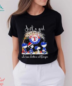Peanuts just a girl who loves Christmas and Rangers shirt