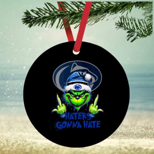 Penn State Nittany Lions Grinch Santa Middle finger haters gonna hate ornament