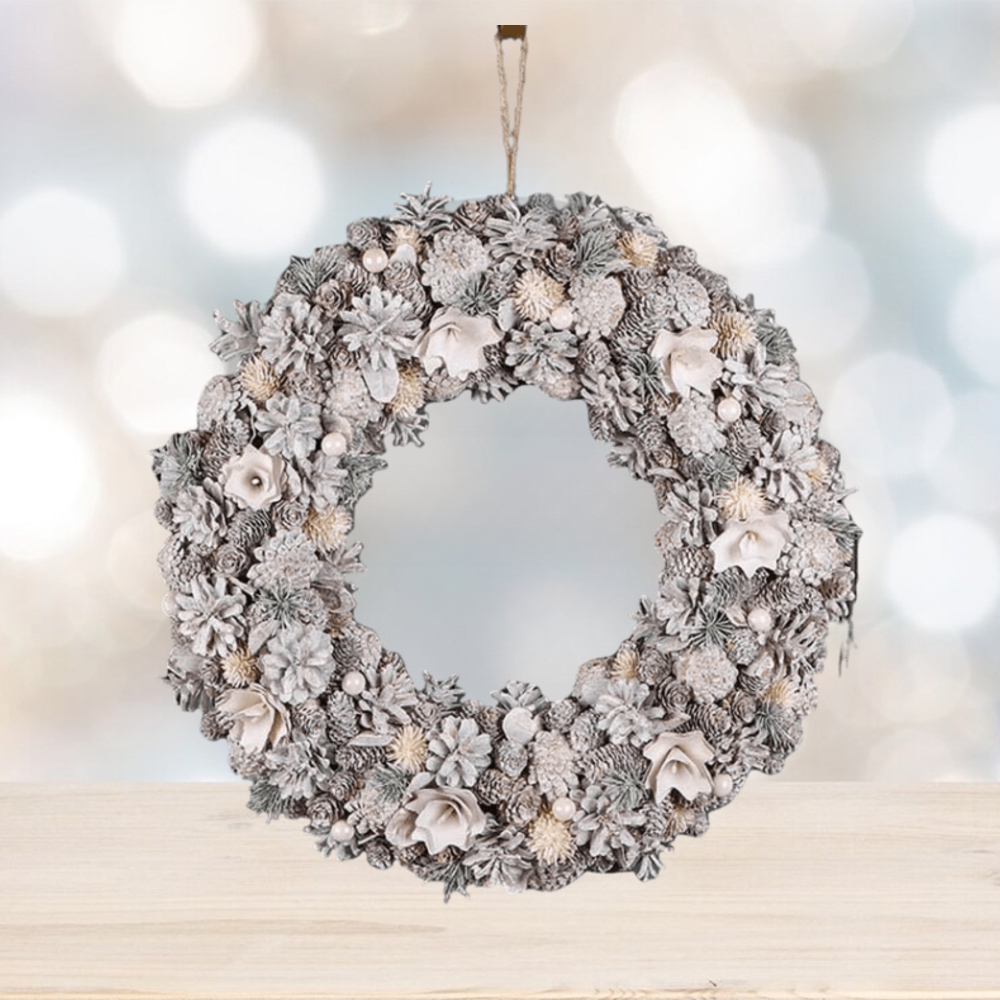 Personalised Morning Frost Wreath 50cm Personalised Morning Frost Wreath 50cm