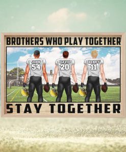 Personalized American Football Brothers Poster Brothers Who Play Together