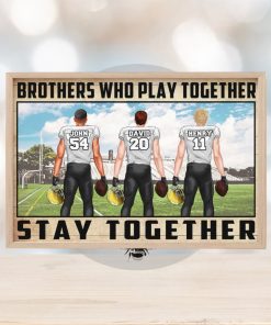 Personalized American Football Brothers Poster Brothers Who Play Together