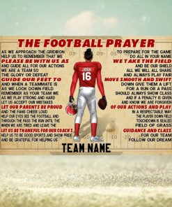 Personalized American Football Poster The Football Prayer Custom Team Name