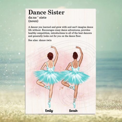Personalized Ballerina Bestie Canvas Prints   Gift For Besties   Ballet Dance Sisters Definition