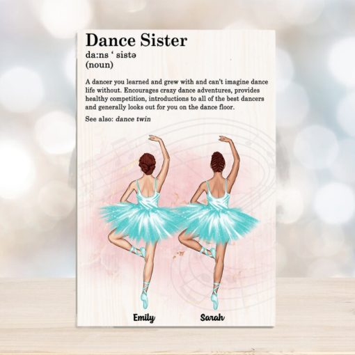 Personalized Ballerina Bestie Canvas Prints   Gift For Besties   Ballet Dance Sisters Definition