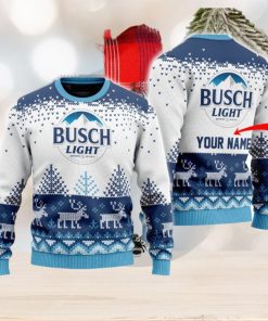 Personalized Busch Light Reindeer Ugly Sweater Beer For Fans Gift Christmas Holidays