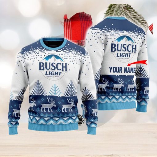 Personalized Busch Light Reindeer Ugly Sweater Beer For Fans Gift Christmas Holidays