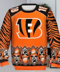 Personalized Cincinnati Bengals Custom Name Number Ugly Christmas Sweaters