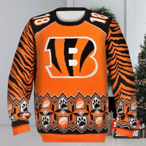 Personalized Cincinnati Bengals Custom Name Number Ugly Christmas Sweaters