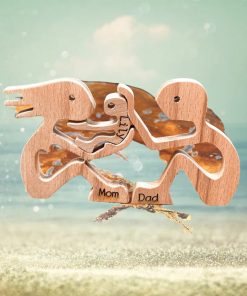Personalized Couple With Baby Wood Puzzle, Home Decoration For Couple, Christmas Gifts For Couple
