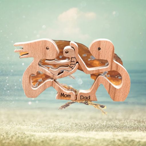 Personalized Couple With Baby Wood Puzzle, Home Decoration For Couple, Christmas Gifts For Couple