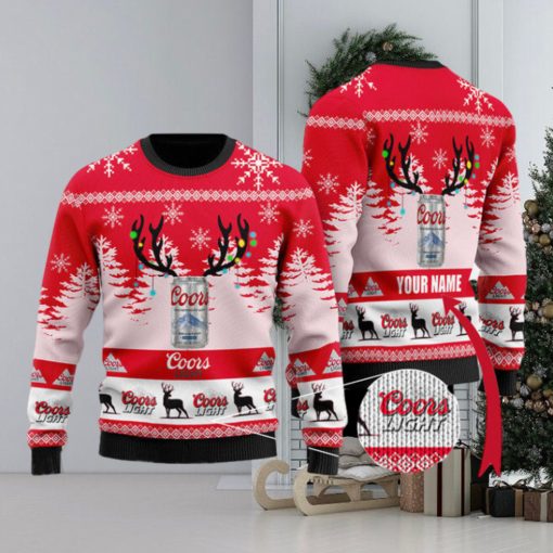 Personalized Deer Coors Light Christmas Sweater