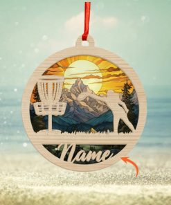 Personalized Disc Golf Women Christmas Ornament