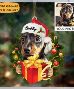 Personalized Dog Photo Dachshund Christmas Ornament Custom Dog Ornament With Picture