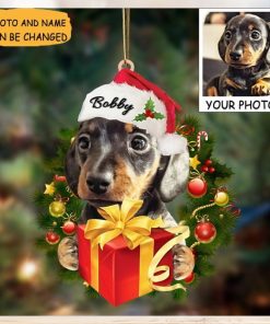 Personalized Dog Photo Dachshund Christmas Ornament Custom Dog Ornament With Picture