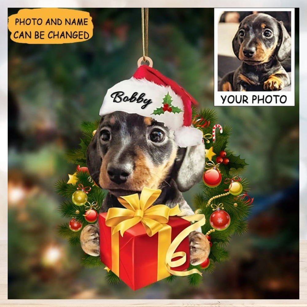 Personalized Dog Photo Dachshund Christmas Ornament Custom Dog Ornament With Picture Personalized Dog Photo Dachshund Christmas Ornament Custom Dog Ornament With Picture