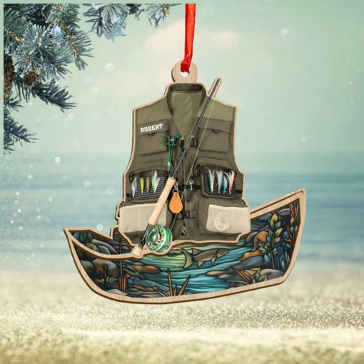 Personalized Fishing Boat Christmas Ornament