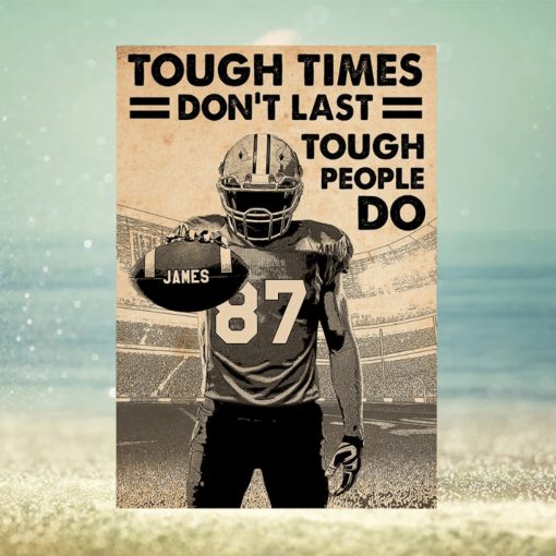 Personalized Football Player Poster   Tough Times Don’t Last