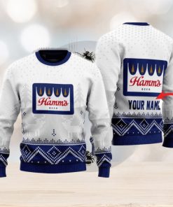 Personalized Hamm’s Beer White Reindeer Ugly Sweater Beer For Fans Gift Christmas Holidays