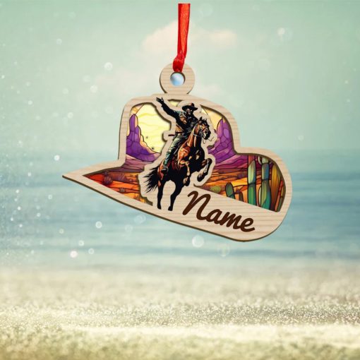 Personalized Horse Cowboy Christmas Ornament