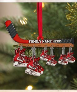 Personalized Ice Hockey Family Skates Ornament