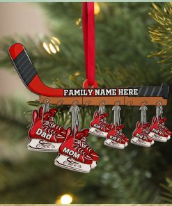 Personalized Ice Hockey Family Skates Ornament