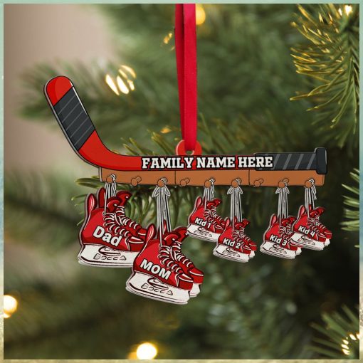 Personalized Ice Hockey Family Skates Ornament