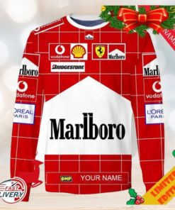 Personalized Marlboro Scuderia Ferrari Branded Unisex Christmas Ugly Sweater