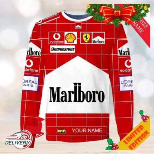 Personalized Marlboro Scuderia Ferrari Branded Unisex Christmas Ugly Sweater