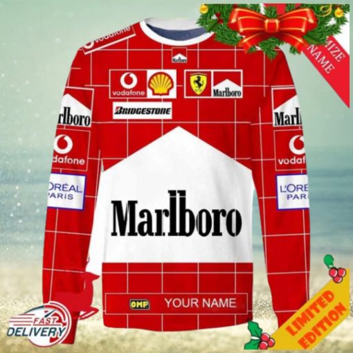 Personalized Marlboro Scuderia Ferrari Branded Unisex Christmas Ugly Sweater