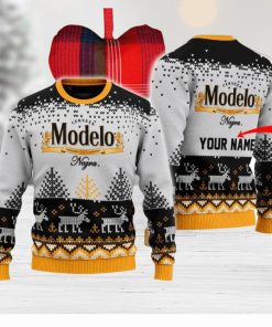 Personalized Modelo Negra Reindeer Ugly Sweater Beer For Fans Gift Christmas Holidays