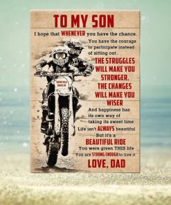 Personalized Motocross Father & Son Poster Struggles Will Make You Stronger Vintage