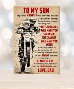 Personalized Motocross Father & Son Poster Struggles Will Make You Stronger Vintage