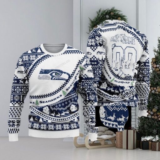 Personalized Nfl Seattle Seahawks Custom Ugly Christmas Sweaters