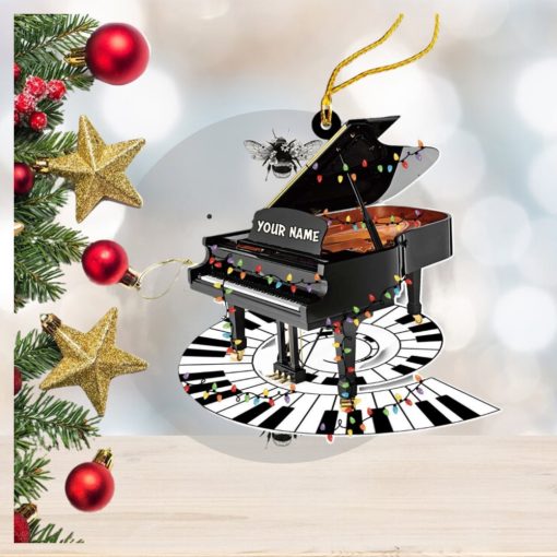 Personalized Piano Flat Acrylic Christmas Ornament